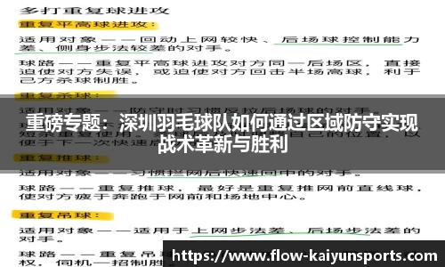 重磅专题：深圳羽毛球队如何通过区域防守实现战术革新与胜利